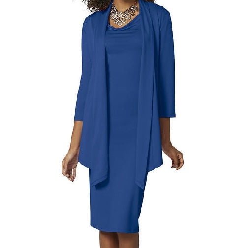Sheath Dress With Jacket In Cobalt Blue ...